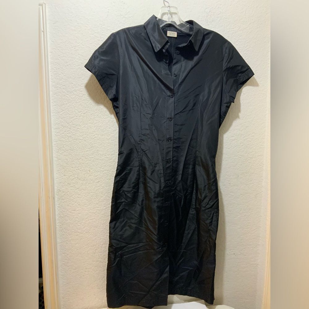 OZBEK Italy dress shirt black dress size 8: